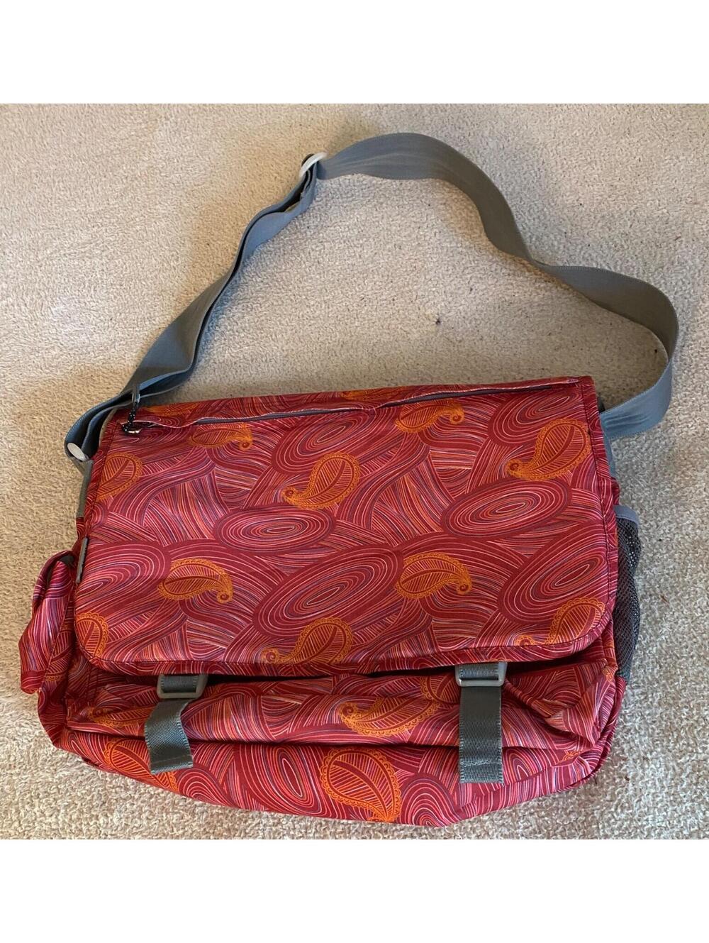 J World New York Women’s Paisley Laptop Messenger Shoulder Bag Padded Slot